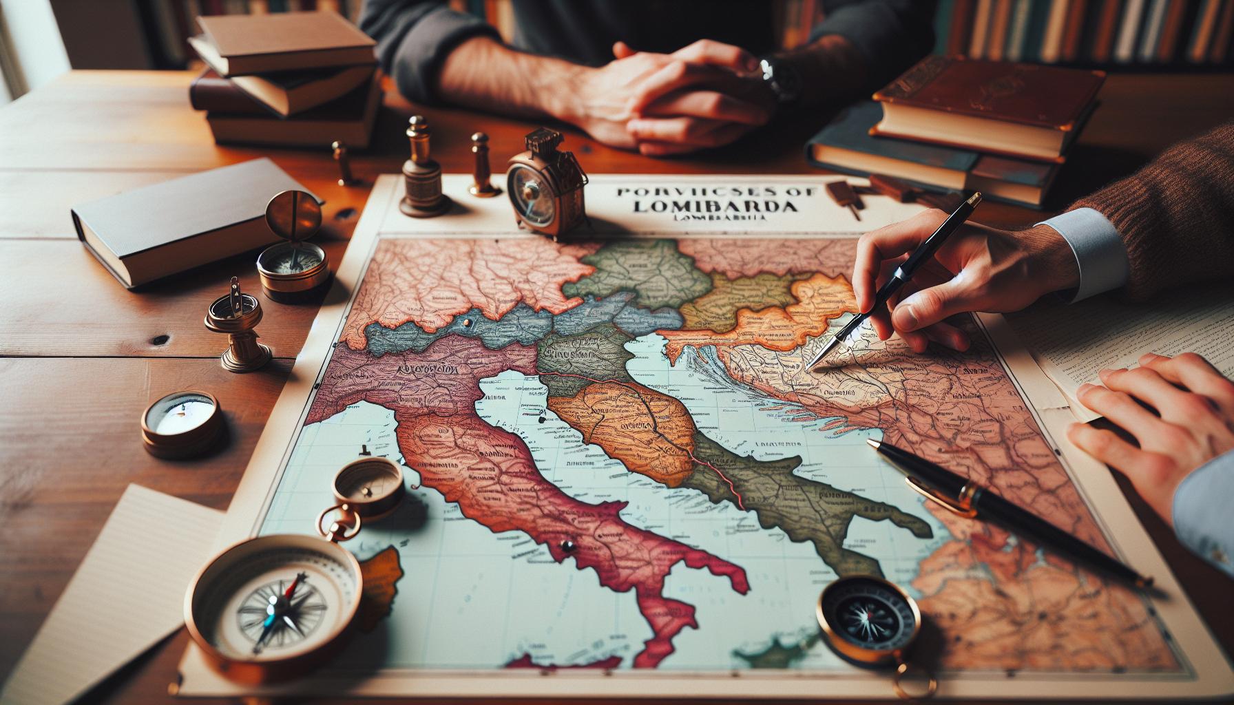 Le province della Lombardia e i loro confini amministrativi